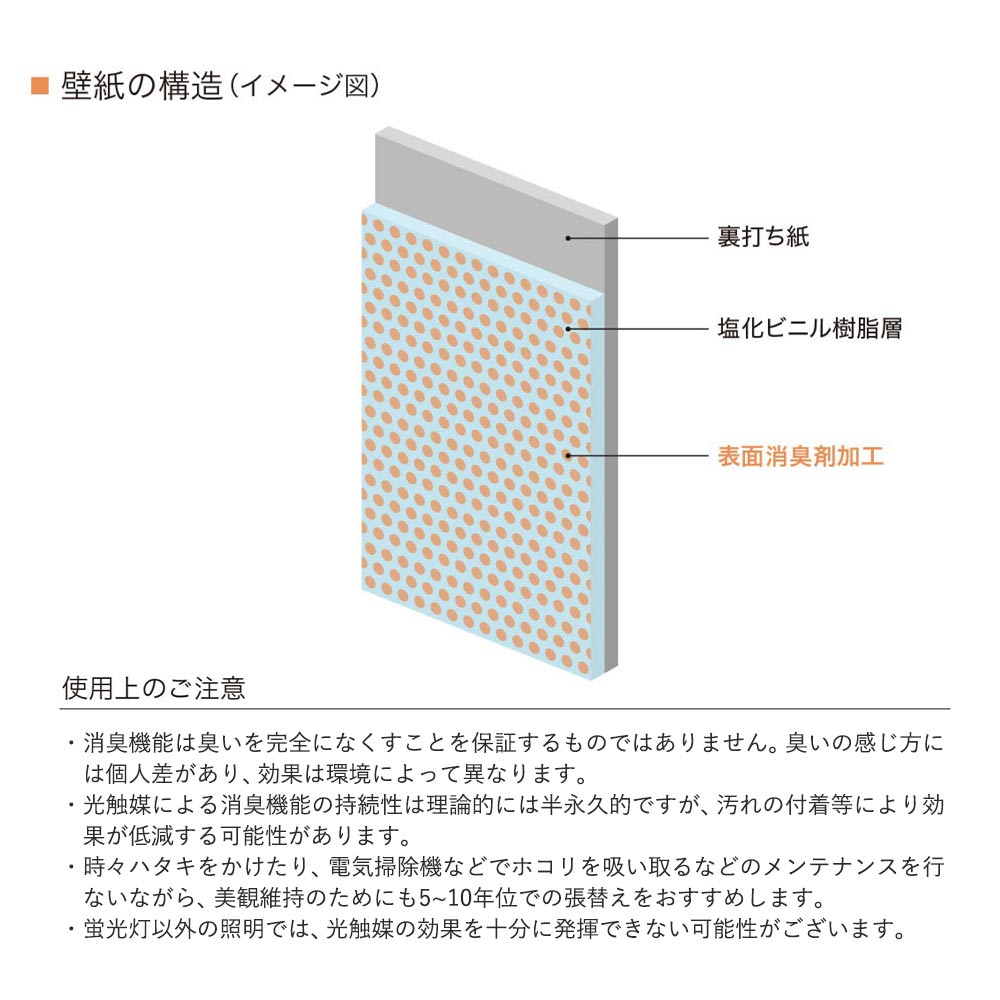 LL-6851 壁紙 のりなし クロス / リリカラ / ライト 消臭タイプ【50m巻】