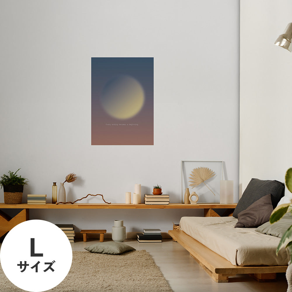 Hattan Art Poster ハッタンアートポスター WALLN Moonシリーズ 暁月 / Lサイズ（64cm×90cm）