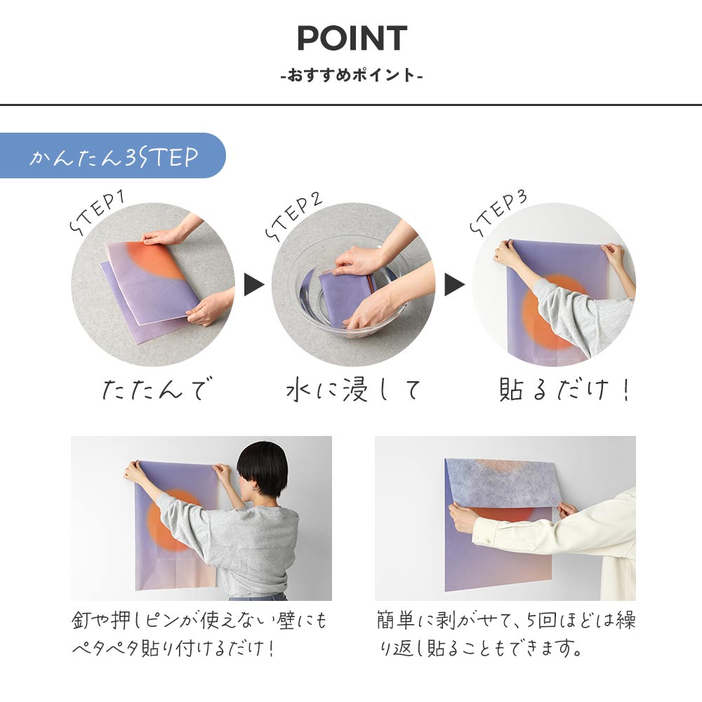 簡単3ステップで貼れる