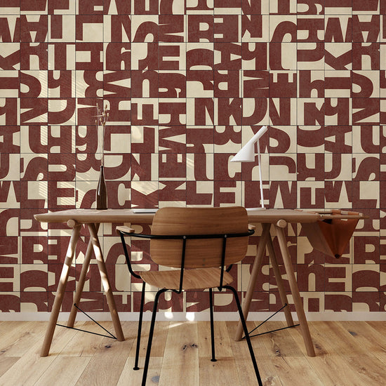 貼りやすいフリース壁紙（のりなし） WALLN レターブロック (49cm×3mサイズ) NKH-LB01