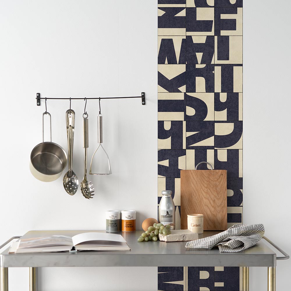 はがせる壁紙 シールタイプ WALLN レターブロック (49cm×3mサイズ) TKH-LB02