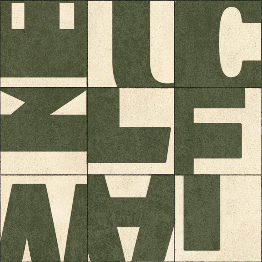 貼りやすいフリース壁紙（のりなし） WALLN レターブロック (49cm×3mサイズ) NKH-LB03