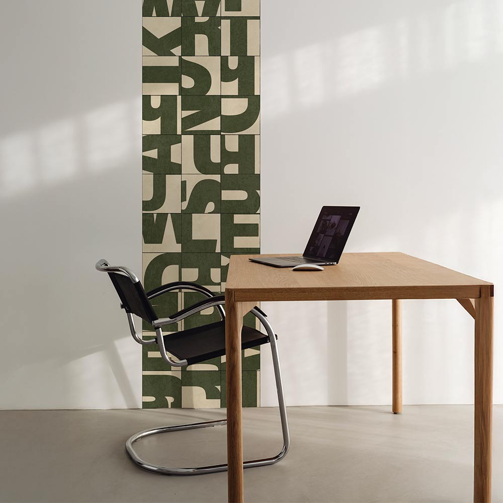 貼りやすいフリース壁紙（のりなし） WALLN レターブロック (49cm×3mサイズ) NKH-LB03