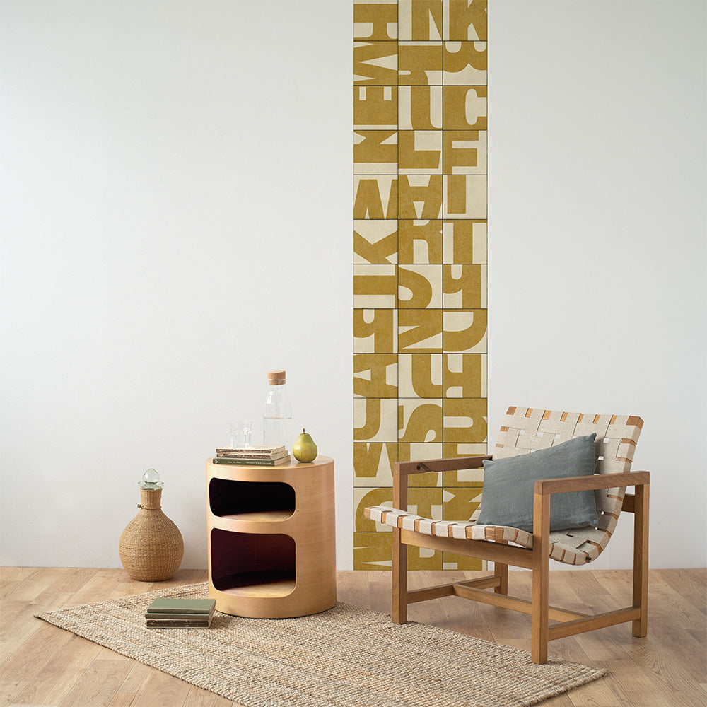 貼りやすいフリース壁紙（のりなし） WALLN レターブロック (49cm×2.5mサイズ) NKH-LB04