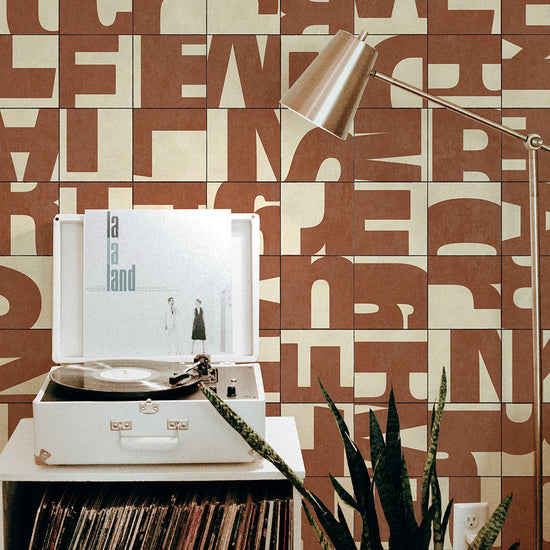 貼りやすいフリース壁紙（のりなし） WALLN レターブロック (49cm×2.5mサイズ) NKH-LB05