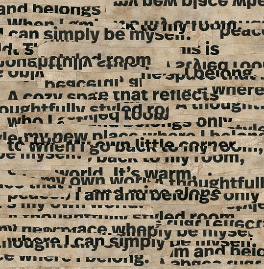 はがせるミューラル壁紙 シールタイプ WALLN レイヤードタイポグラフィ TKH-LT01 サンドベージュ