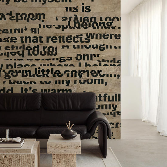 【サンプル】はがせるミューラル壁紙 シールタイプ WALLN レイヤードタイポグラフィ TKH-LT01 サンドベージュ