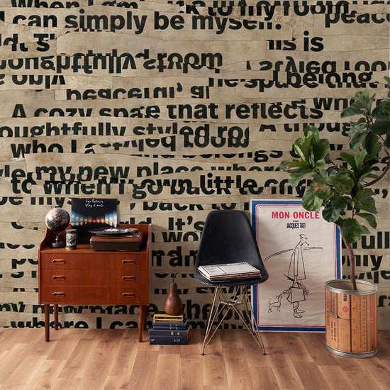 はがせるミューラル壁紙 シールタイプ WALLN レイヤードタイポグラフィ TKH-LT01 サンドベージュ