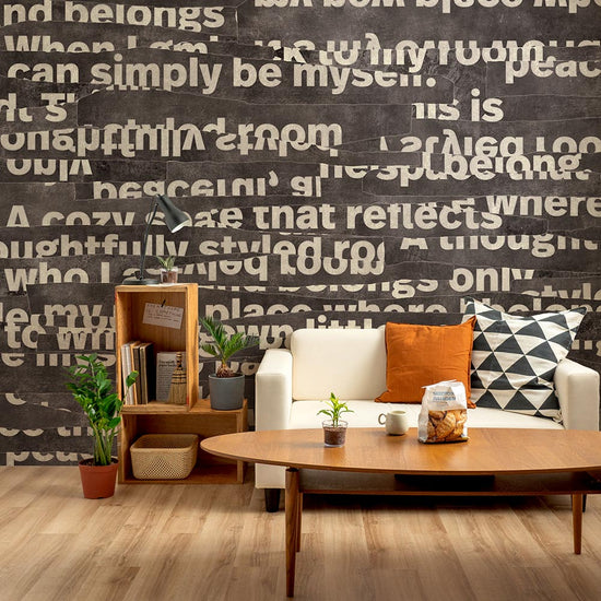 【サンプル】はがせるミューラル壁紙 シールタイプ WALLN レイヤードタイポグラフィ TKH-LT02 ブラック