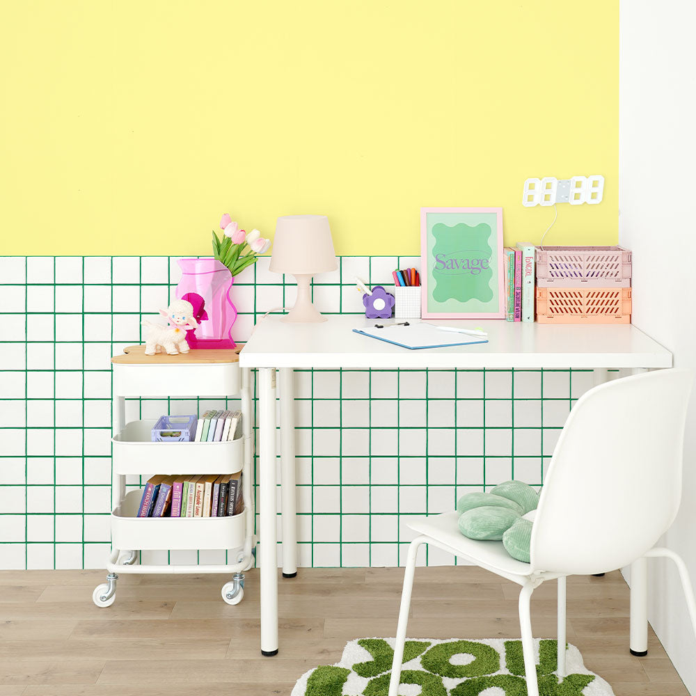 はがせる壁紙 のりなしタイプ What's poppin? キャンディタイル メロウレモン