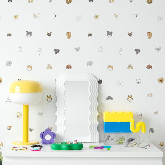 はがせる壁紙 のりなしタイプ What's poppin? Doggy’s Collection (49cm×3mサイズ) Faceful Friends カラー