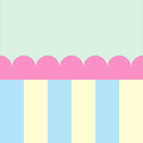 はがせる壁紙 のりなしタイプ What's poppin? ジェリーストライプ ミルキーフロート（スカラップ）