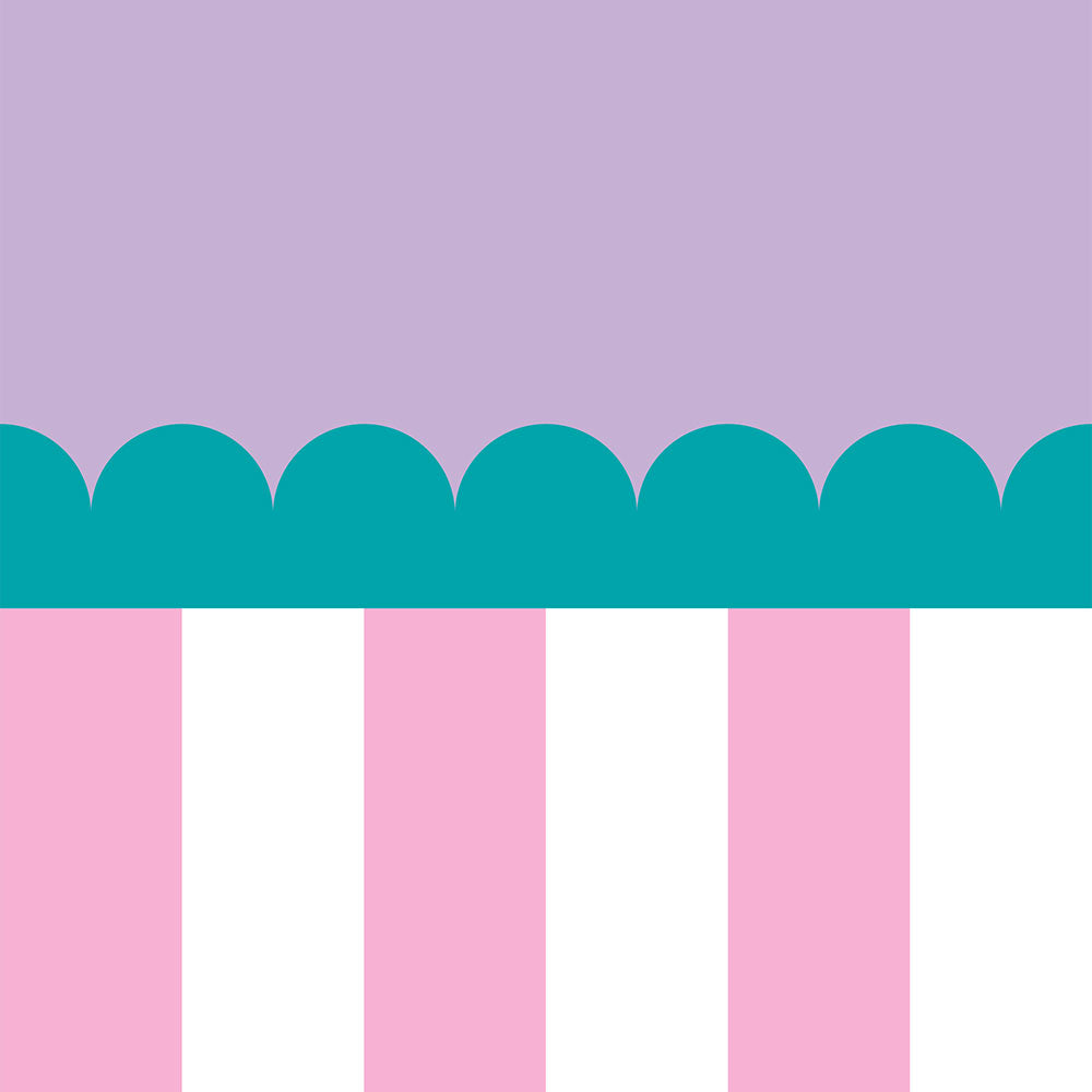 はがせる壁紙 のりなしタイプ What's poppin? ジェリーストライプ ミルキーフロート（スカラップ）