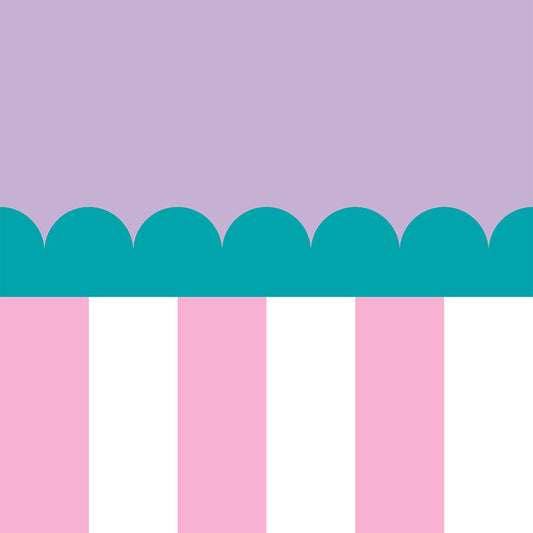 【サンプル】はがせる壁紙 のりなしタイプ What's poppin? ジェリーストライプ グミパレード（スカラップ）