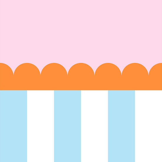 はがせる壁紙 シールタイプ What's poppin? ジェリーストライプ ミルキーフロート（スカラップ）