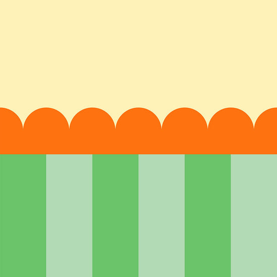 はがせる壁紙 のりなしタイプ What's poppin? ジェリーストライプ サニーガーデン（スカラップ）