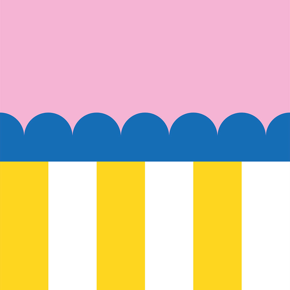 はがせる壁紙 のりなしタイプ What's poppin? ジェリーストライプ シュガーショック（スカラップ）