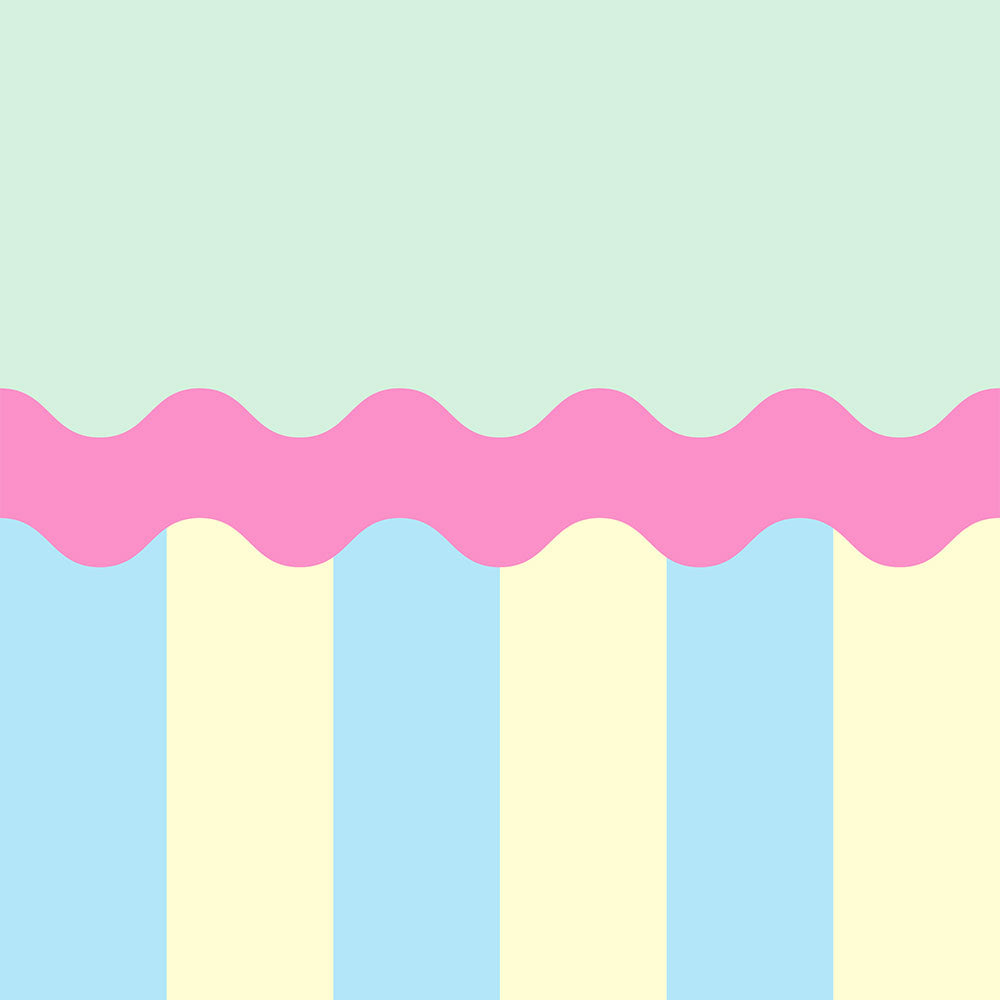 はがせる壁紙 のりなしタイプ What's poppin? ジェリーストライプ ミルキーフロート（ウェーブ）