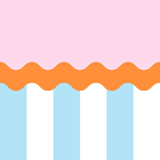 【サンプル】はがせる壁紙 のりなしタイプ What's poppin? ジェリーストライプ ピーチスプラッシュ（ウェーブ）