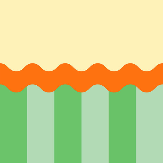 【サンプル】はがせる壁紙 のりなしタイプ What's poppin? ジェリーストライプ サニーガーデン（ウェーブ）