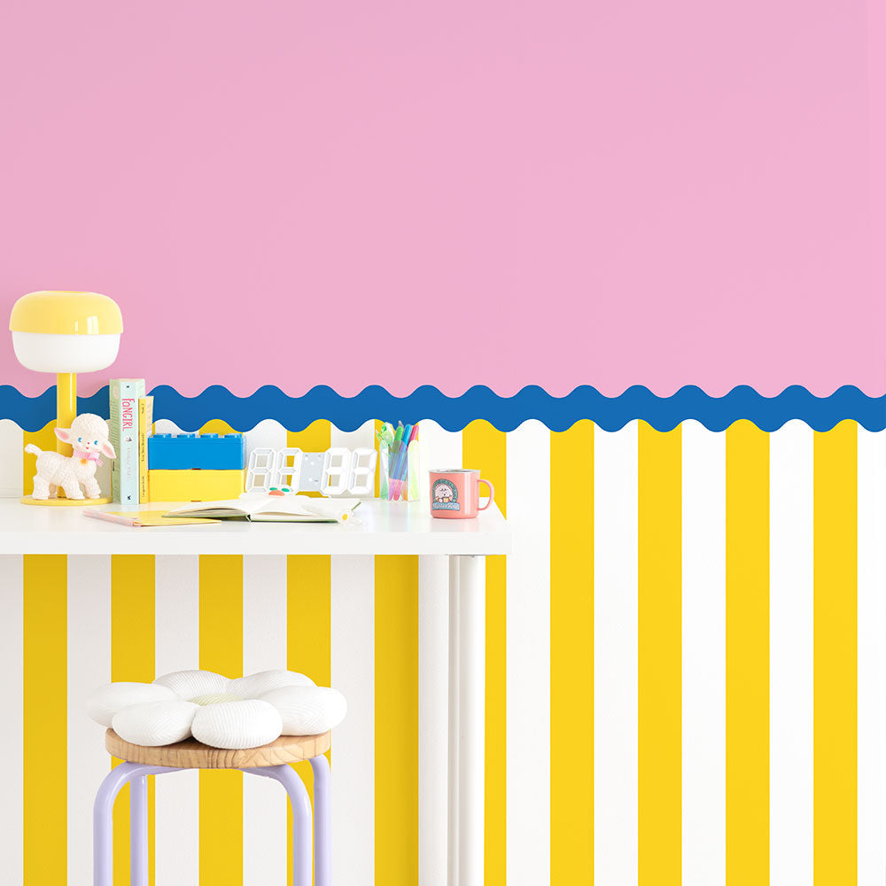 はがせる壁紙 のりなしタイプ What's poppin? ジェリーストライプ シュガーショック（ウェーブ）