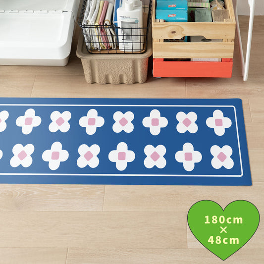 拭けるキッチンマット 「Sheete me ! (シーテミー)」 48cm×180cm BLOOM DAYS ミッドブルーム What's poppin?