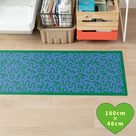 拭けるキッチンマット 「Sheete me ! (シーテミー)」 48cm×180cm WIGGLE WAVE クールトラック What's poppin?