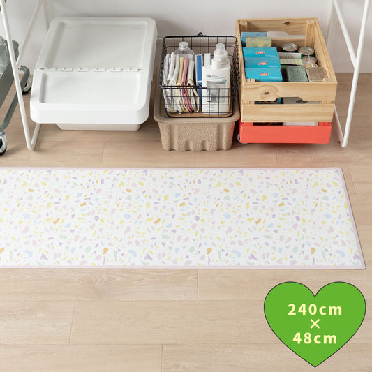 拭けるキッチンマット 「Sheete me ! (シーテミー)」 48cm×240cm POPPIN’ TERRAZZO ペールミックス What's poppin?