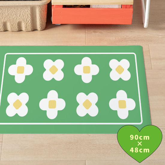 拭けるキッチンマット 「Sheete me ! (シーテミー)」 48cm×90cm BLOOM DAYS メロウリーフ What's poppin?