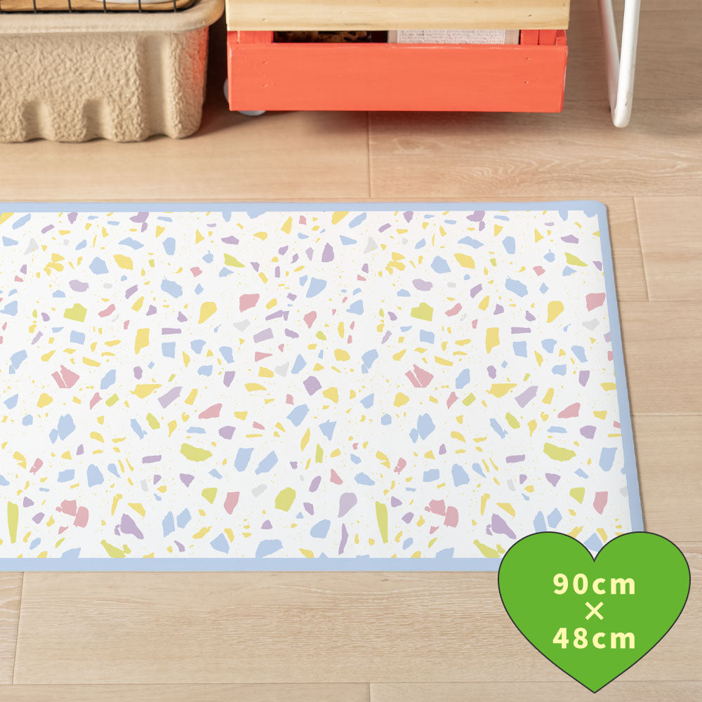 拭けるキッチンマット 「Sheete me ! (シーテミー)」 48cm×90cm POPPIN’ TERRAZZO マカロン What's poppin?