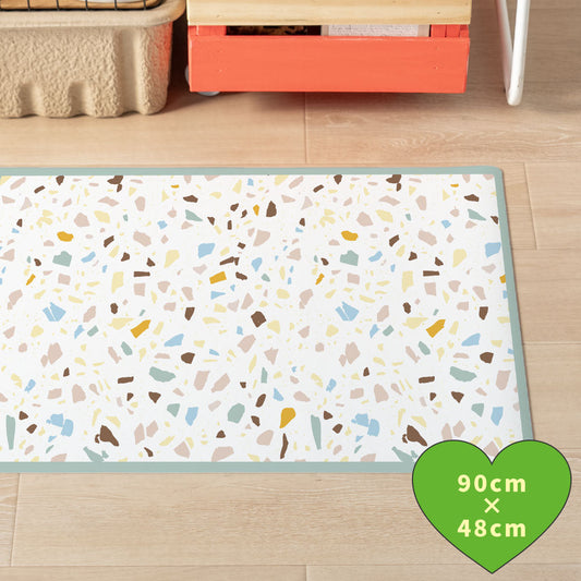拭けるキッチンマット 「Sheete me ! (シーテミー)」 48cm×90cm POPPIN’ TERRAZZO コージーカプチーノ What's poppin?