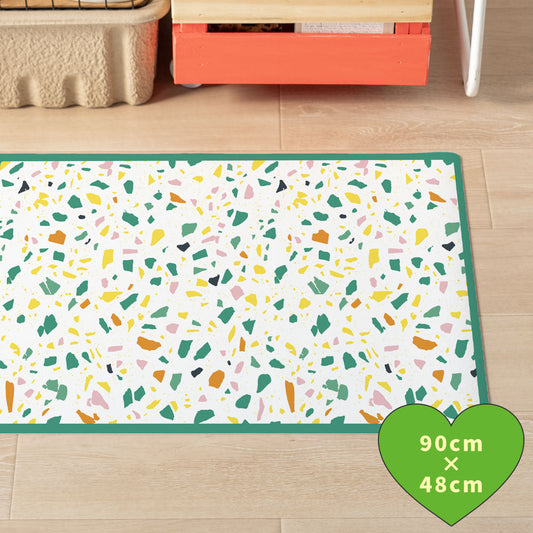 拭けるキッチンマット 「Sheete me ! (シーテミー)」 48cm×90cm POPPIN’ TERRAZZO ミックスベジタブル What's poppin?