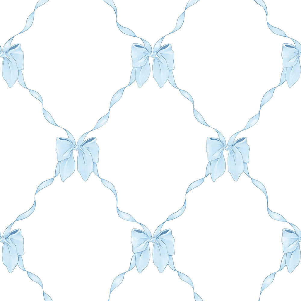 はがせる壁紙 シールタイプ What's poppin? ルルリボン (49cm×2.5mサイズ) シュガーブルー