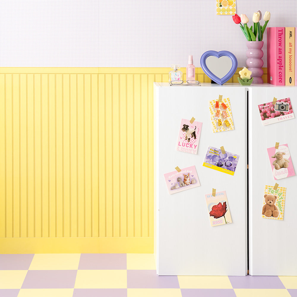 【サンプル】はがせる壁紙 シールタイプ What's poppin? ローワーウォールシート Lower wall sheet カラースラットウォール　ミルキーハニー　TWP-LWC01