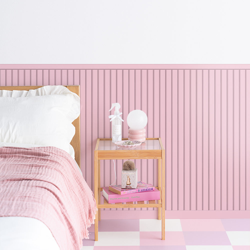 はがせる壁紙 シールタイプ What's poppin? ローワーウォールシート Lower wall sheet カラースラットウォール　ストロベリーミルク　TWP-LWC03