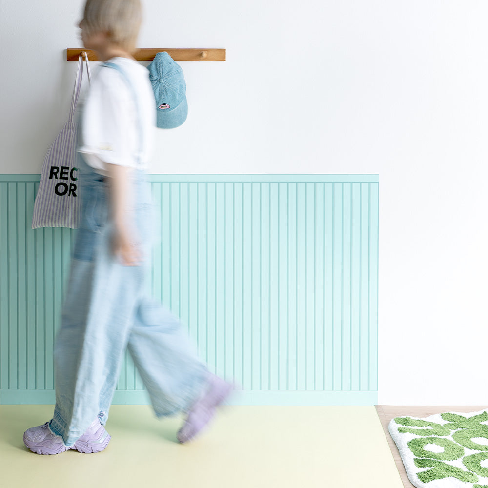 【サンプル】はがせる壁紙 シールタイプ What's poppin? ローワーウォールシート Lower wall sheet カラースラットウォール　ペールミント　TWP-LWC06