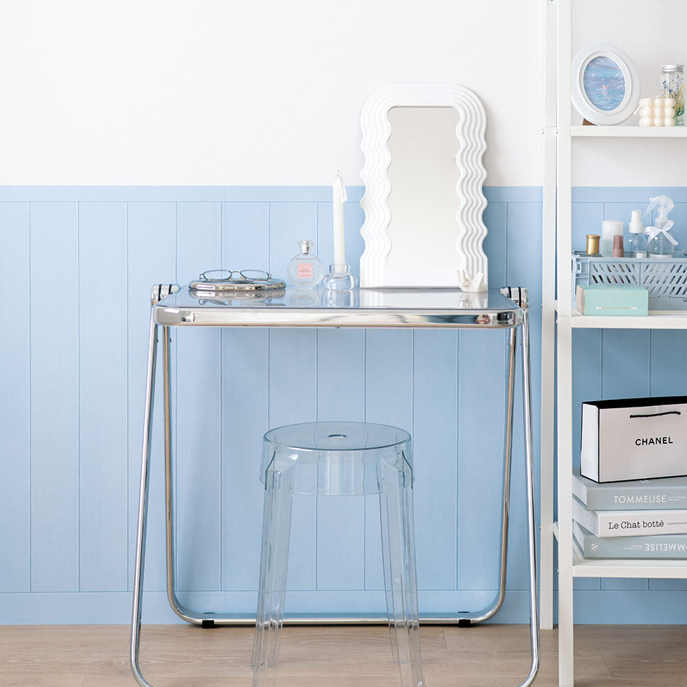 はがせる壁紙 シールタイプ What's poppin? ローワーウォールシート Lower wall sheet カラーウッドパネル　ミストブルー　TWP-LWW05