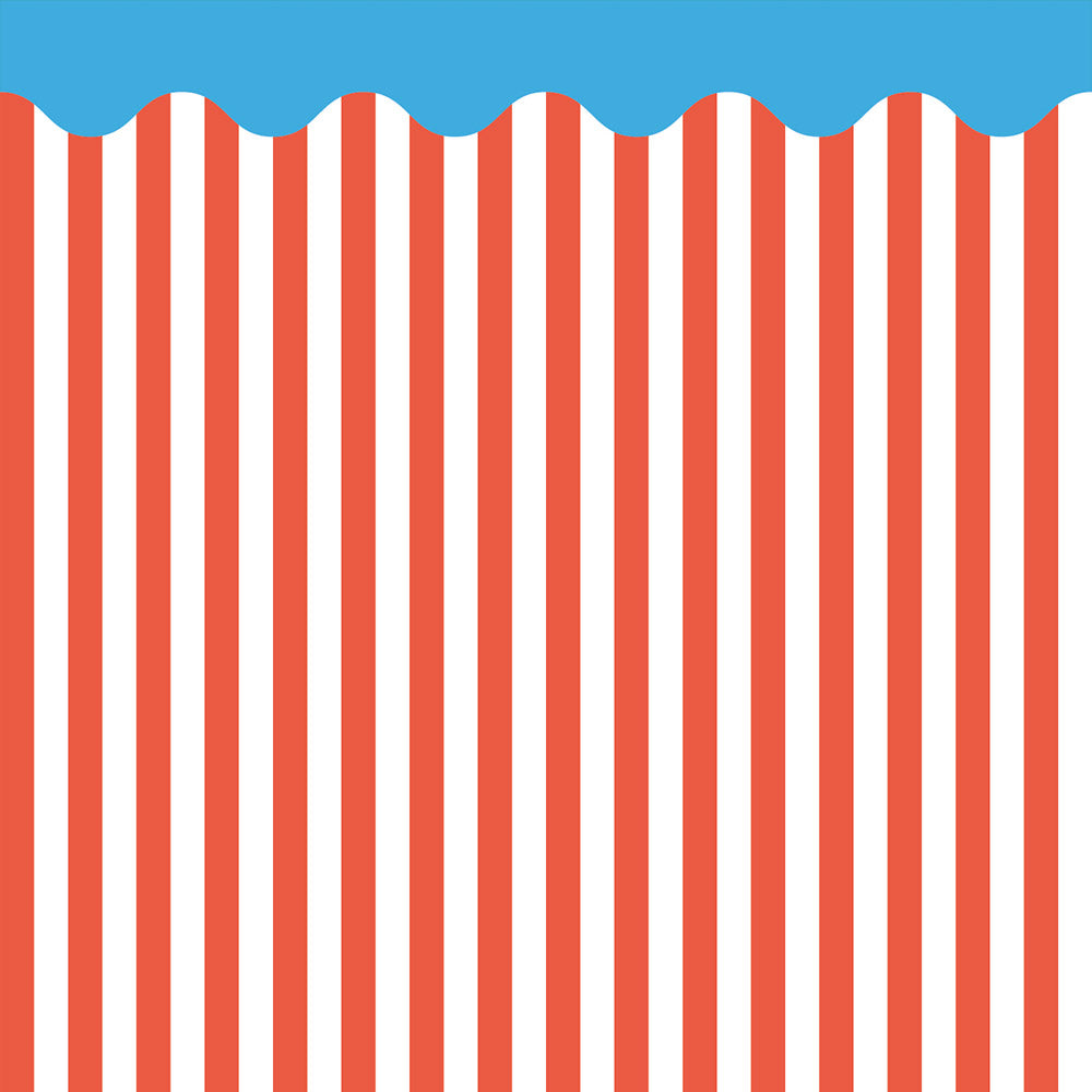 はがせる壁紙 シールタイプ What's poppin? ローワーウォールシート Lower wall sheet ストライプカーニバル　ボンボンバブル　TWP-LWS09