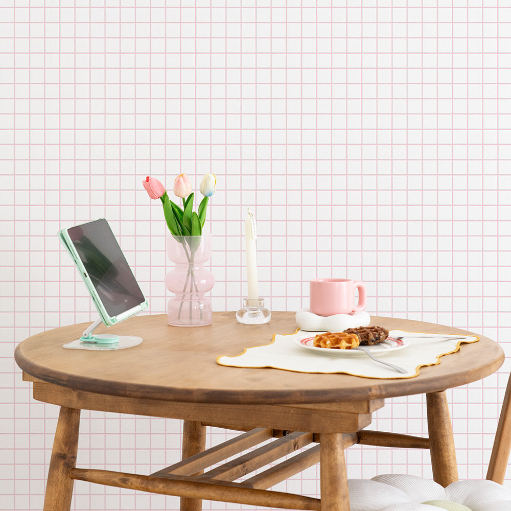 はがせる壁紙 のりなしタイプ What's poppin? ミニスクエアタイル カラージョイント (49cm×3mサイズ) コットンベリー