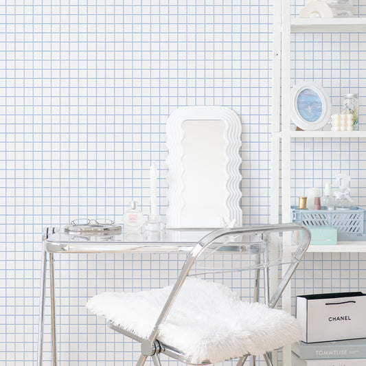 はがせる壁紙 のりなしタイプ What's poppin? ミニスクエアタイル カラージョイント (49cm×3mサイズ) アイスドロップ