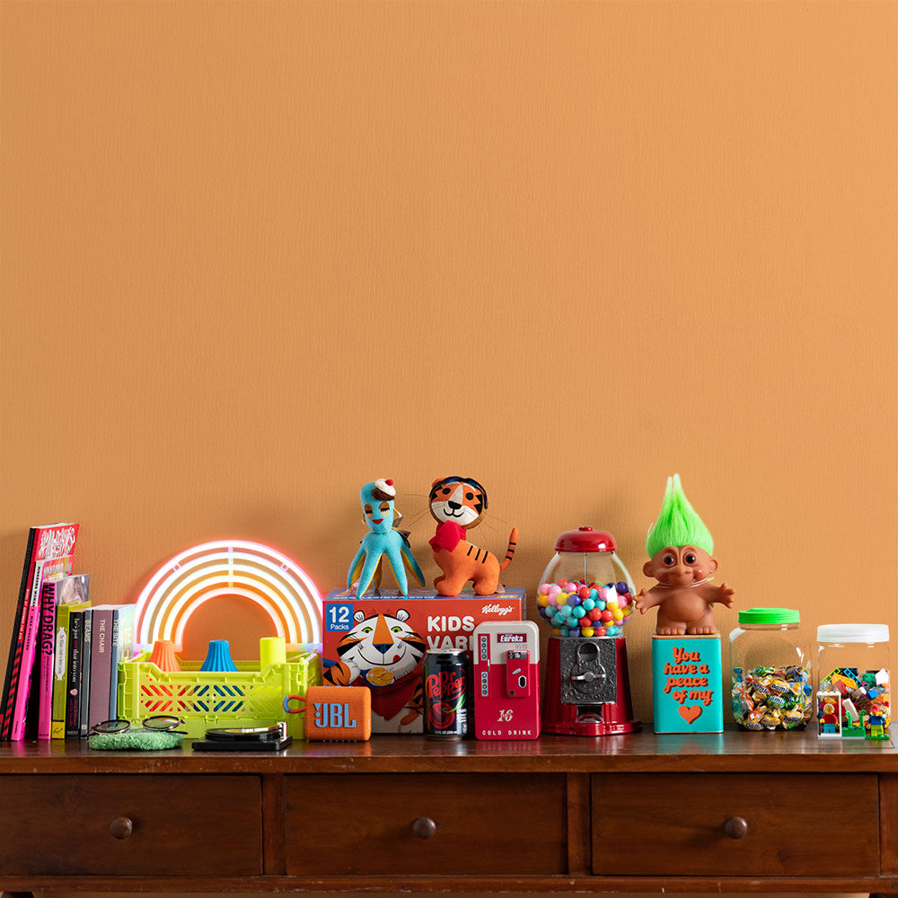 はがせる壁紙 のりなしタイプ What's poppin? 無地 イエロー・オレンジ (49cm×3mサイズ) OR103