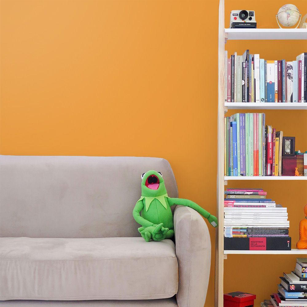 はがせる壁紙 のりなしタイプ What's poppin? 無地 イエロー・オレンジ (49cm×2.5mサイズ) OR202