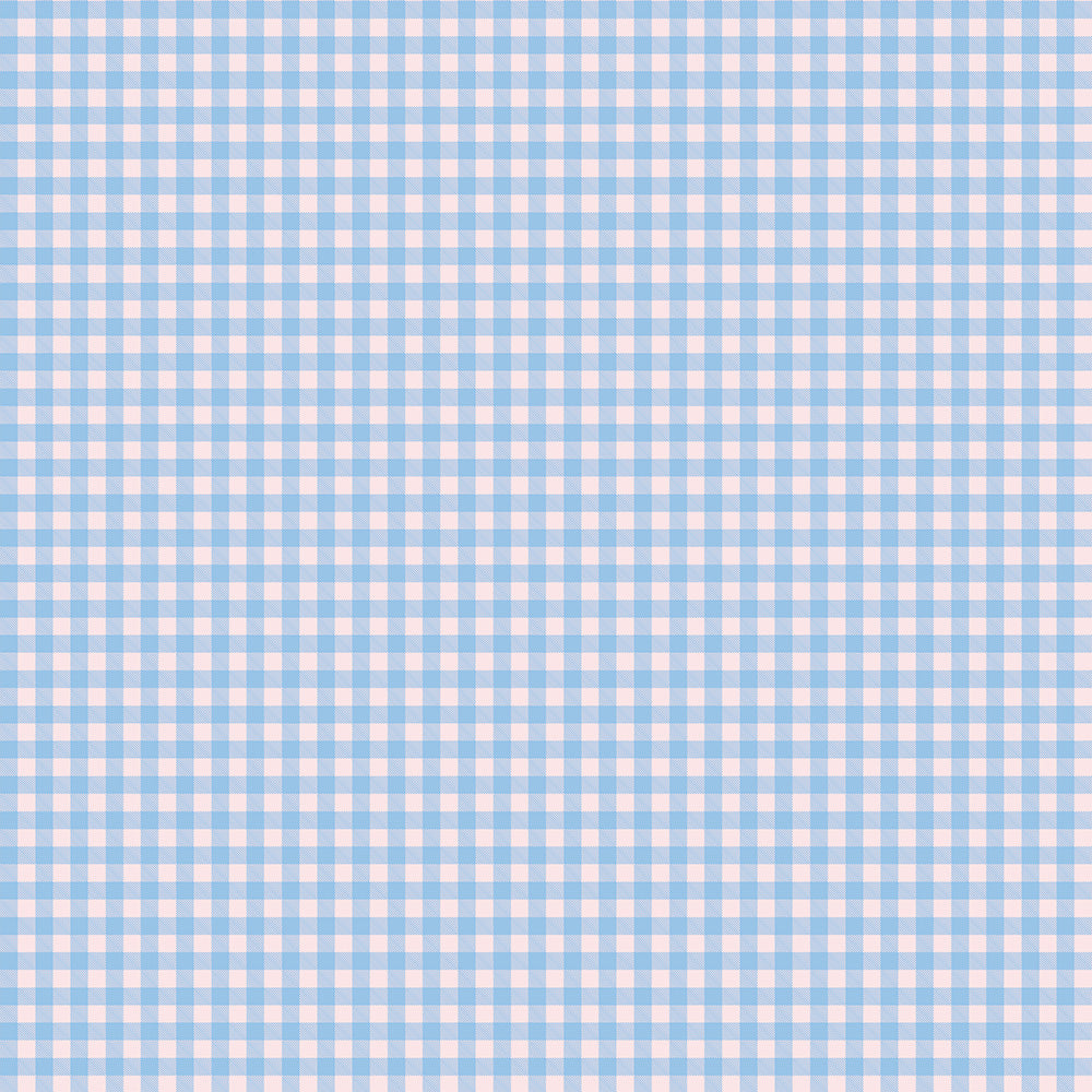 はがせる壁紙 のりなしタイプ What's poppin? ピクニックギンガム (49cm×3mサイズ) ブルーベリーチュー