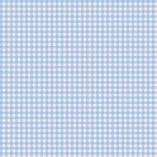 【サンプル】はがせる壁紙 のりなしタイプ What's poppin? ピクニックギンガム ブルーベリーチュー
