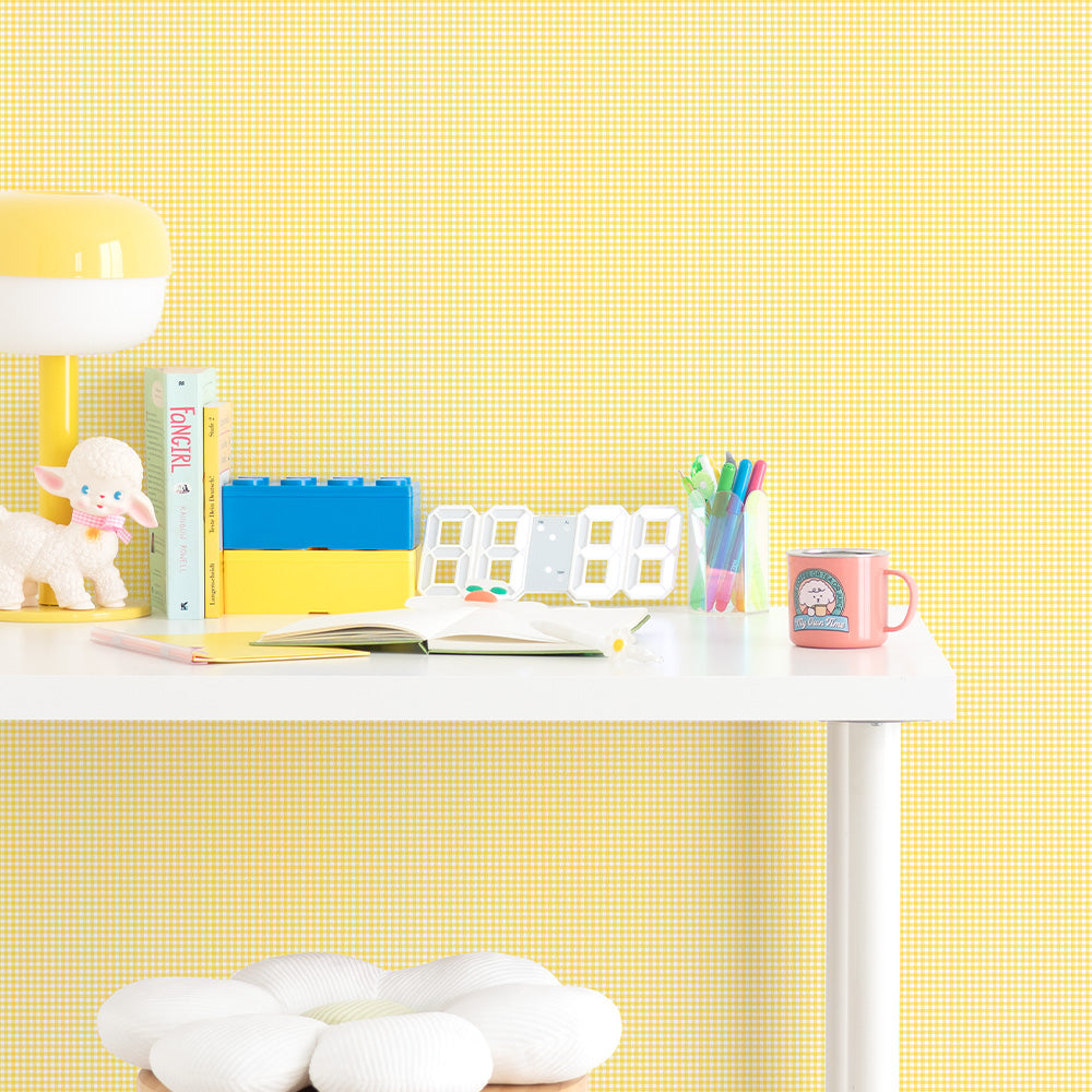 はがせる壁紙 のりなしタイプ What's poppin? ピンクニックギンガムmini (49cm×3mサイズ) ハッピービーム