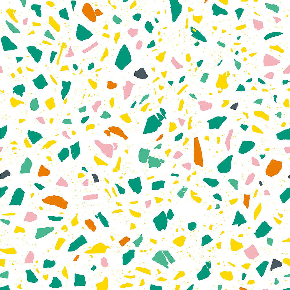 貼りやすいフリース壁紙 のりなしタイプ What's poppin? POPPIN’ TERRAZZO ミックスベジタブル