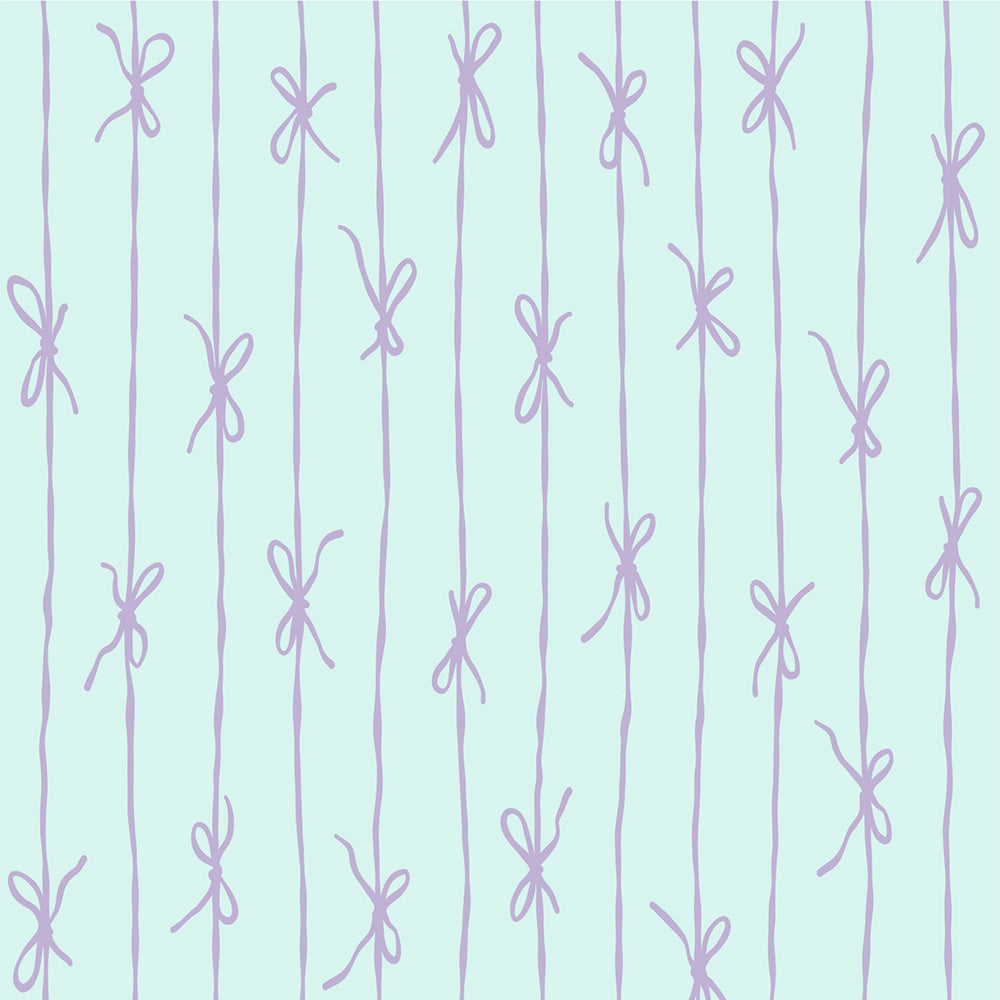 はがせる壁紙 のりなしタイプ What's poppin? リボンストライプ カラフル (49cm×2.5mサイズ) パープルスカッシュ