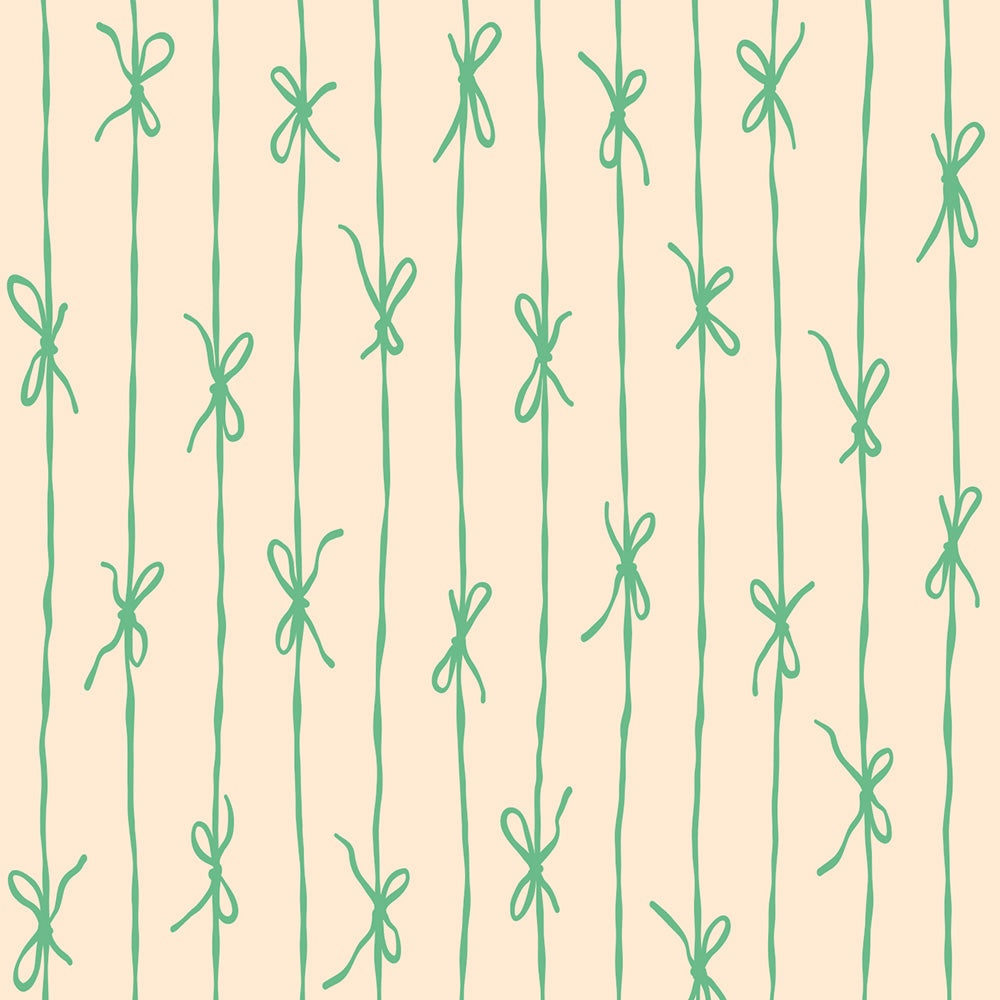 はがせる壁紙 シールタイプ What's poppin? リボンストライプ カラフル (49cm×3mサイズ) フレッシュミント