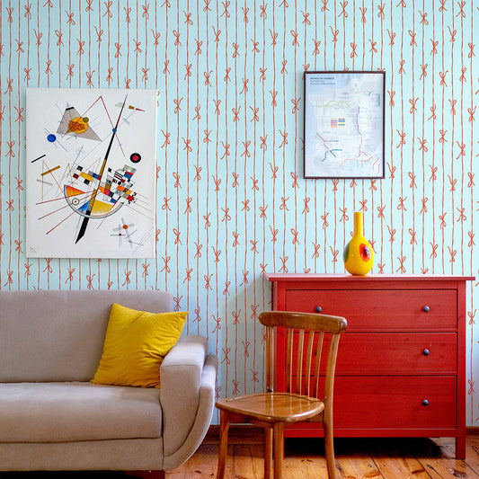 はがせる壁紙 のりなしタイプ What's poppin? リボンストライプ カラフル (49cm×3mサイズ) ピンキースウィール