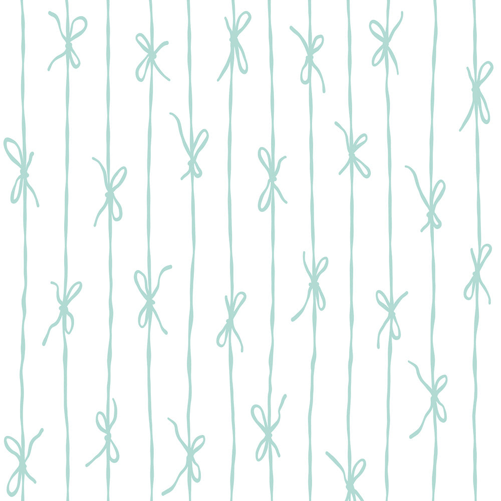 はがせる壁紙 シールタイプ What's poppin? リボンストライプ ナチュラル (49cm×2.5mサイズ) ミント